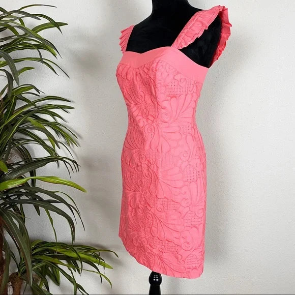 Lilly Pulitzer SARAFINA pink salmon ruffle dress - Picture 6 of 8
